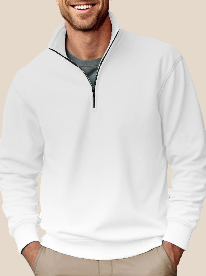 Sweat-shirt pour hommes à demi-zip avec col montant et doublure en polaire douce Echo Archiv