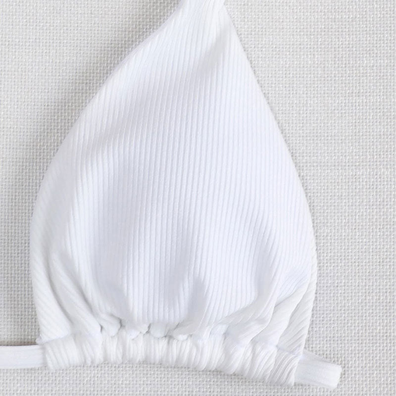 Bikini triangle taille haute pour femmes avec bretelles réglables R&B