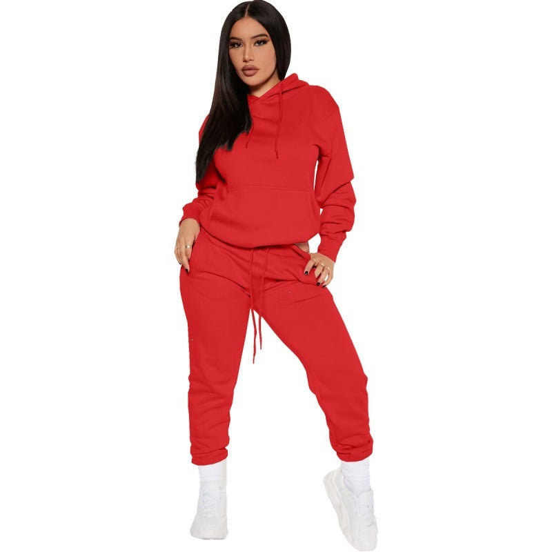 Ensemble de lounge pour femmes en deux parties avec sweat à capuche et pantalon de jogging taille haute en doux French Terry Echo Archiv