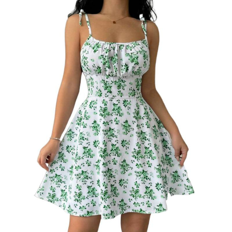 Robe d'été pour femme avec bretelles spaghetti réglables et coupe féminine Heidi-Mode