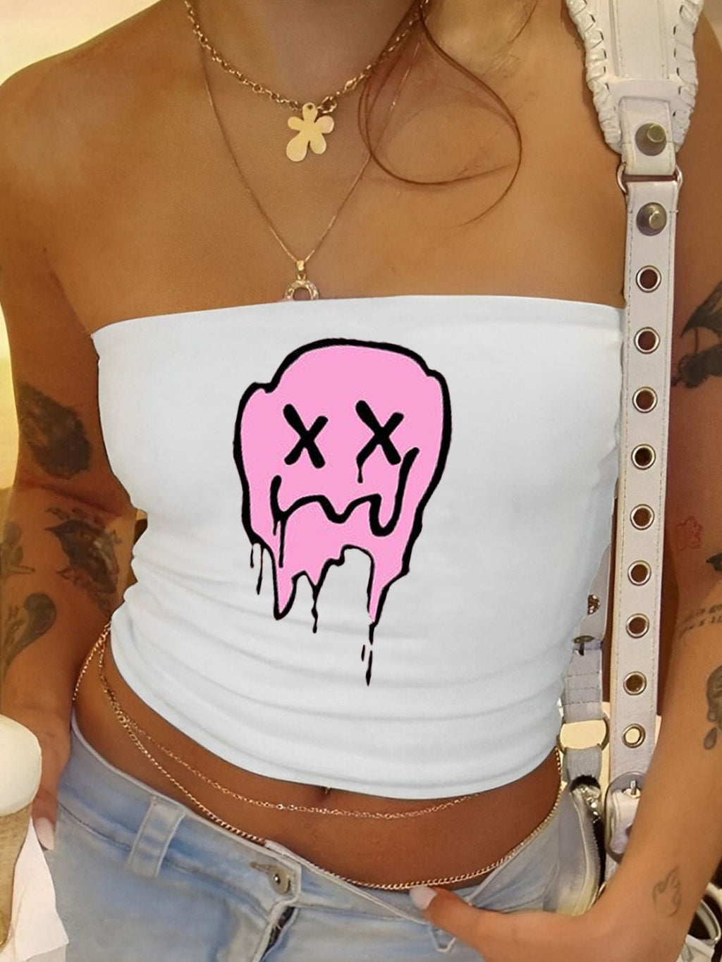 Haut bandeau pour femmes avec motif fruité et coupe ajustée R&B