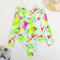 Maillot de bain long à manches pour femmes avec motif coloré Drune