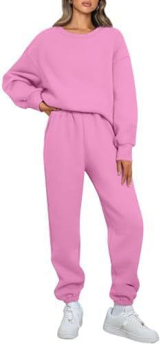 Ensemble de loungewear Relaxed pour femmes avec sweat-shirt oversize à col rond et pantalon de jogging taille haute ajusté en French Terry Echo Archiv