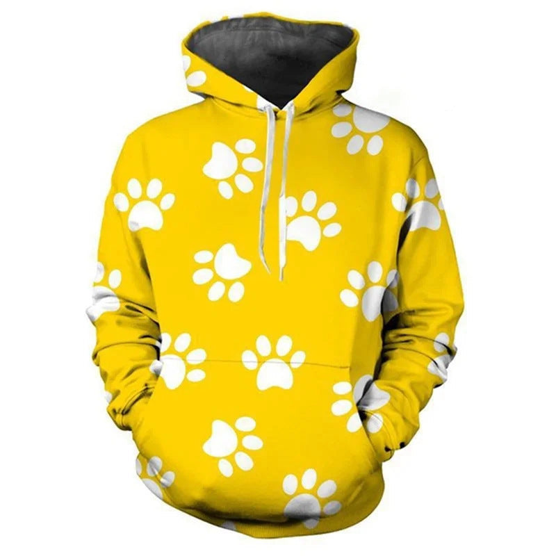 Sweat à capuche amusant pour femmes avec motif de pattes Echoarchiv