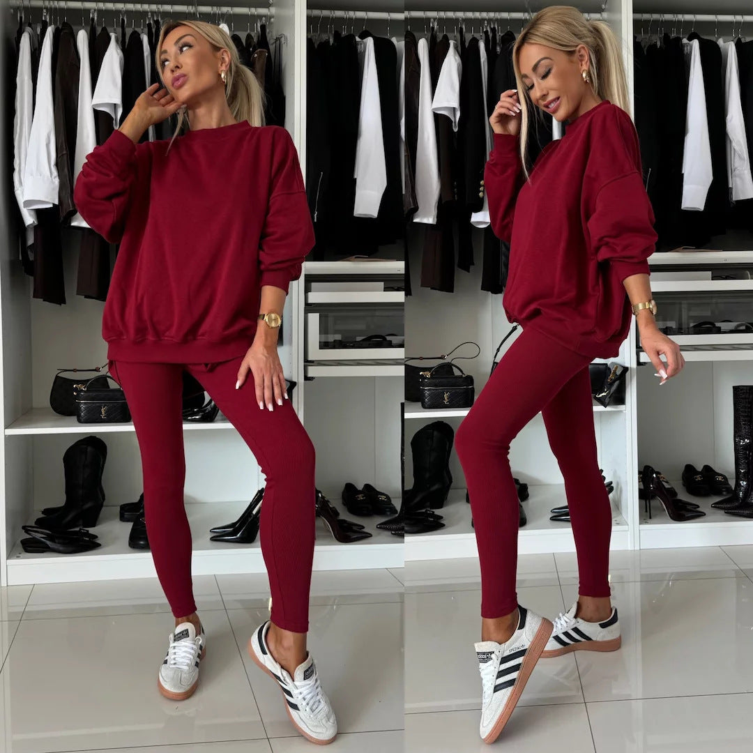 Ensemble de lounge pour femmes en deux pièces avec sweat-shirt oversize et leggings Ripple ajustés Echo Archive
