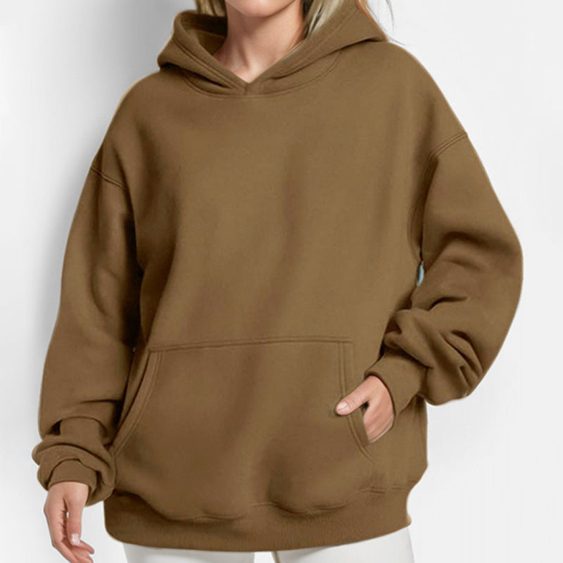 Pull à capuche décontracté pour femmes en French Terry avec coupe d'épaule basse et poche kangourou Echo Archiv