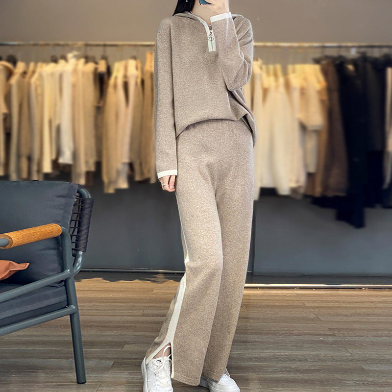 Ensemble pour femmes avec capuche, pantalons amples et poches