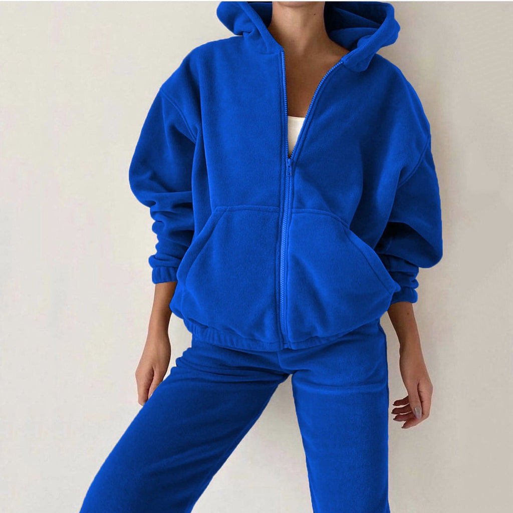 Ensemble de sweat à capuche oversize pour femmes avec poche kangourou et pantalon de jogging cargo