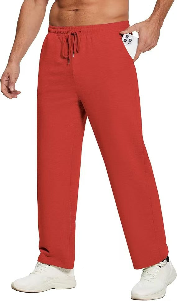 Pantalon de lounge pour homme à coupe décontractée en jersey doux avec cordon de serrage, taille élastique et jambe droite Echo Archiv