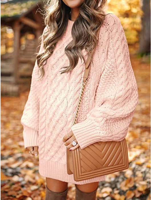 Pull Oversize Femme avec Détail en Tricot à Câbles