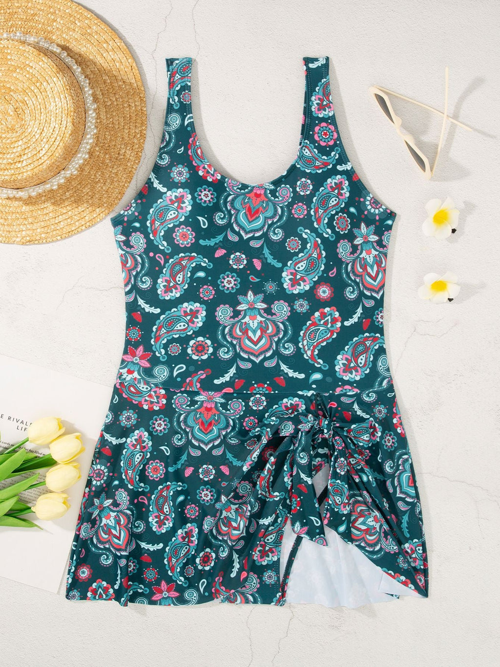 Monokini femme avec motif à pois ludique et effet drapé Echo Archiv