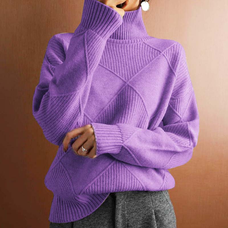 Karin - Pull Col Roulé Oversize Élégant