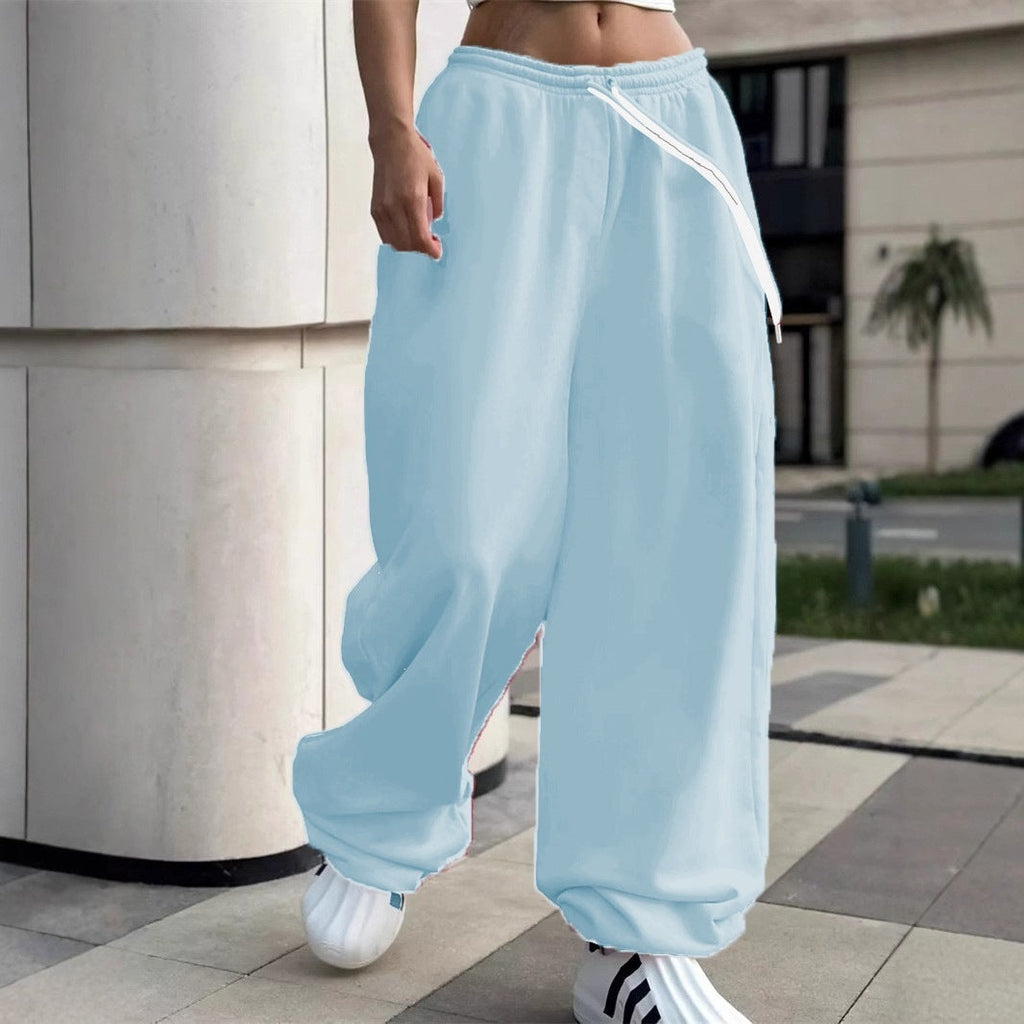 Pantalon de jogging large pour femmes avec ceinture confort haute, cordon de serrage et poignets élastiques Echo Archiv