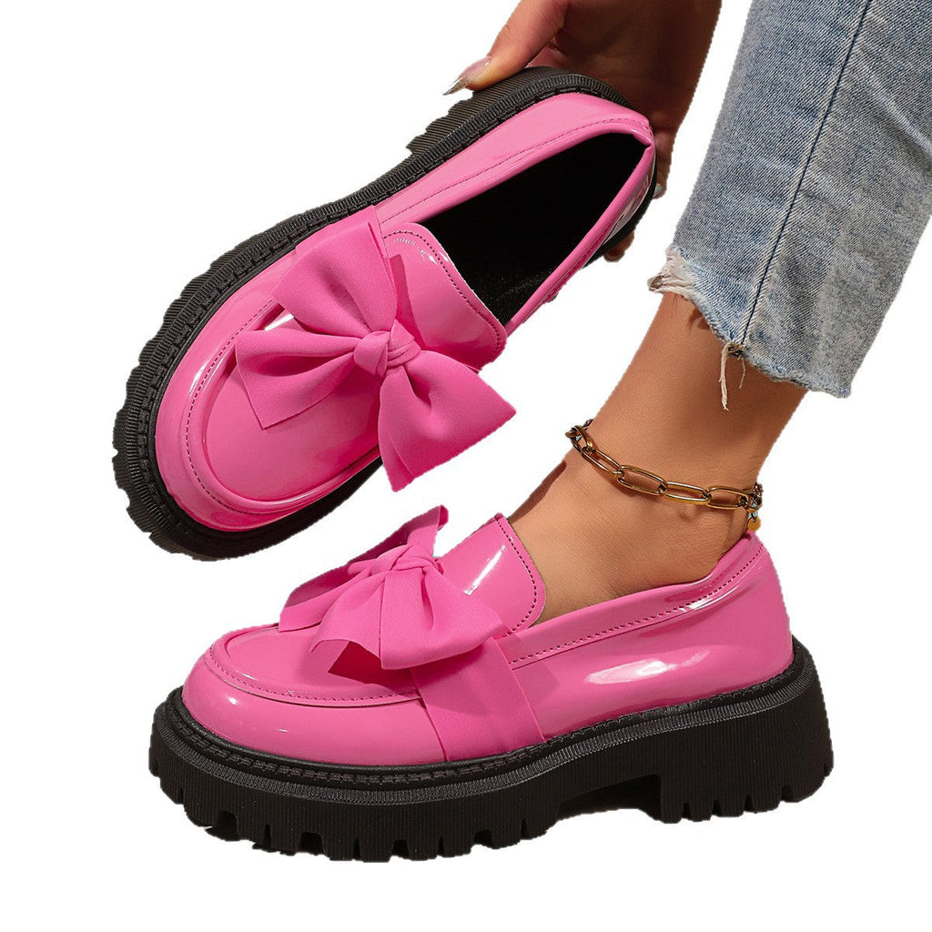 Mocassins pour femmes avec accent de nœud volumineux et semelle antidérapante R&B