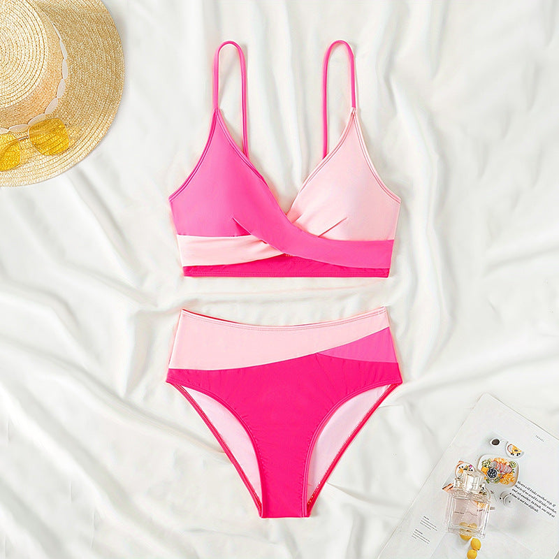 Bikini Femme à Taille Haute avec Design Enveloppant Élégant R&B