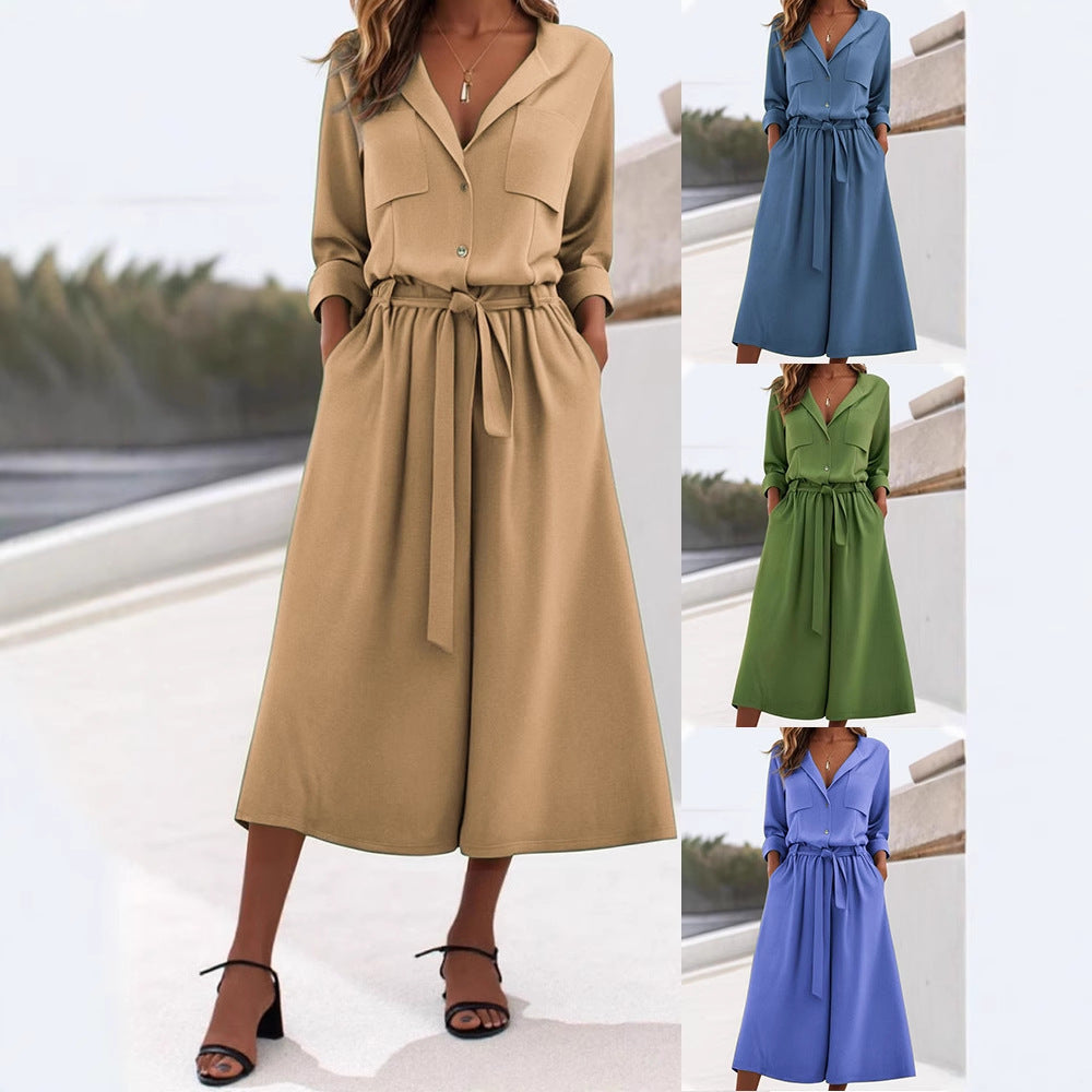 Ensemble Chemise et Pantalon en Lin Décontracté pour Femmes R&B