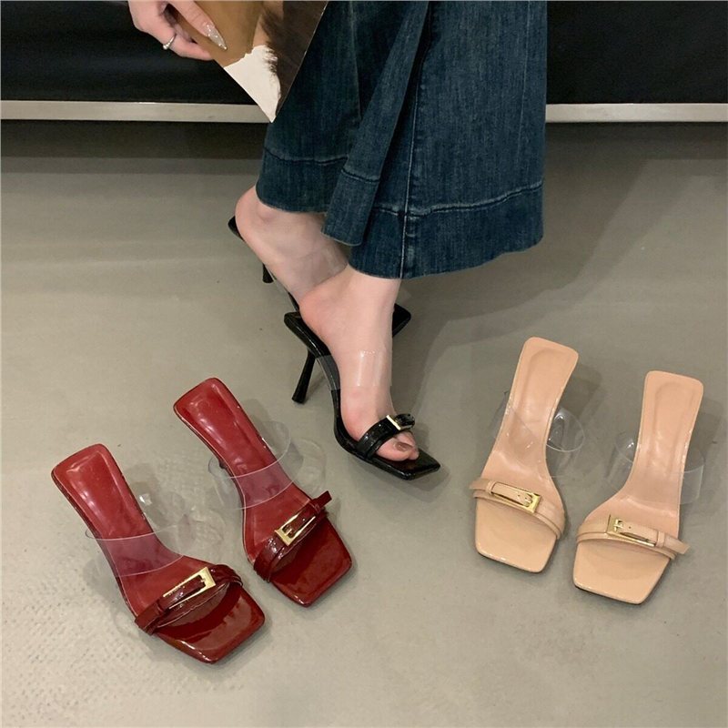 Sandales à talons hauts transparentes élégantes pour femmes R&B