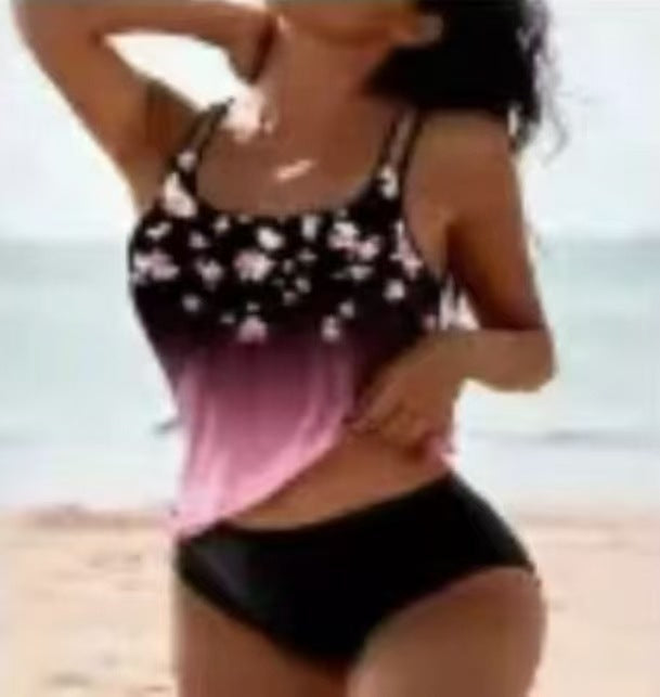Tankini pour femmes avec motif floral et coupe sportive R&B