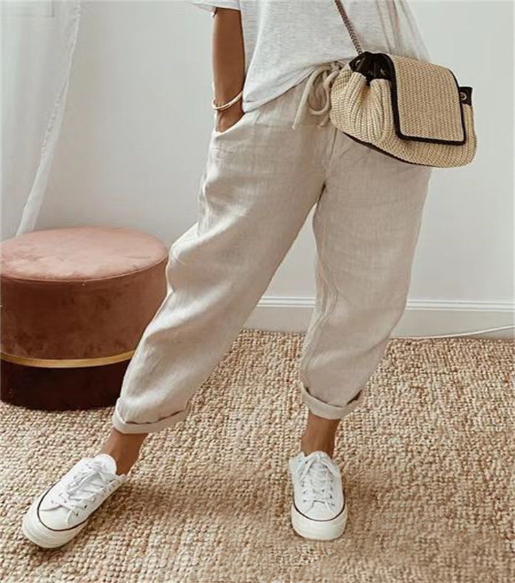 Pantalons Harem en Damenschalotte avec broderie florale Echoarchiv