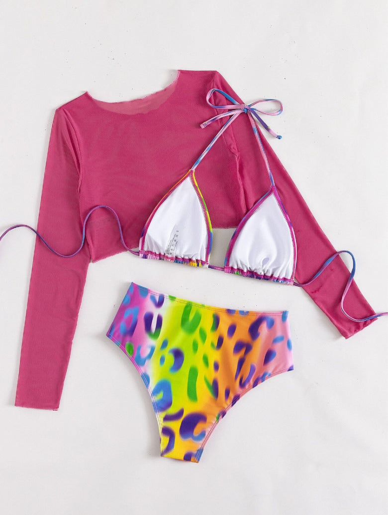 Ensemble de bikini taille haute pour femmes avec haut à manches longues Echo Archiv