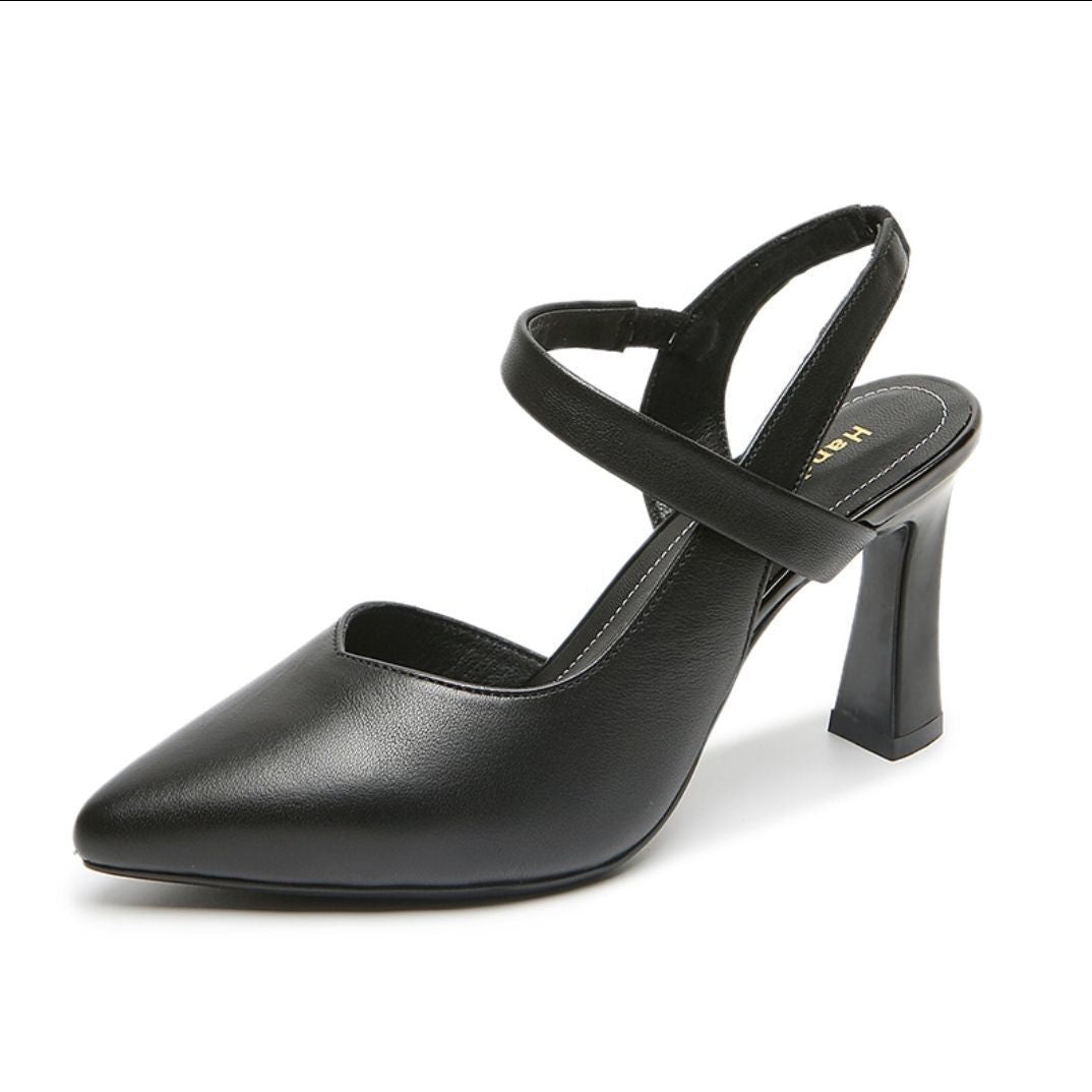 Escarpins à talon ouvert pour femmes avec un élégant bout et un talon bloc moderne R&B