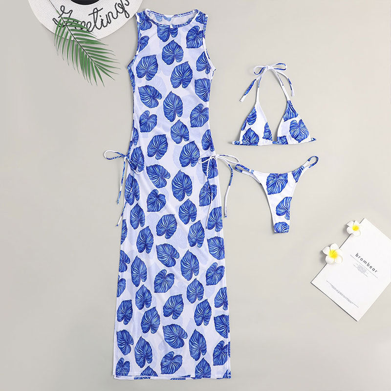 Robe de plage pour femmes avec ensemble bikini assorti R&B