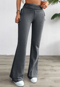 Pantalon Palazzo-Lounge pour femmes en jersey doux avec ceinture repliée, cordons latéraux et jambe évasée Echo Archiv