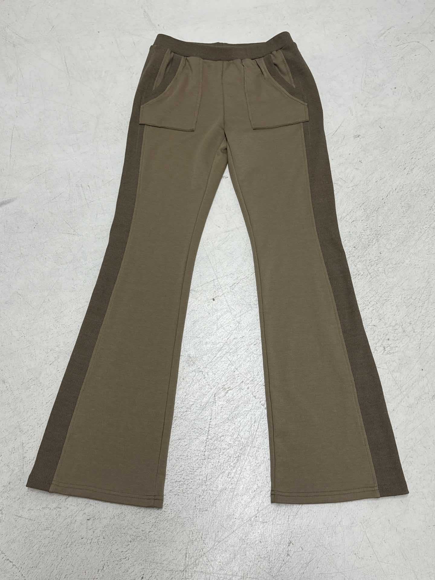 Pantalon évasé stretch pour femmes avec taille haute, poches plaquées et bandes latérales Echo Archiv