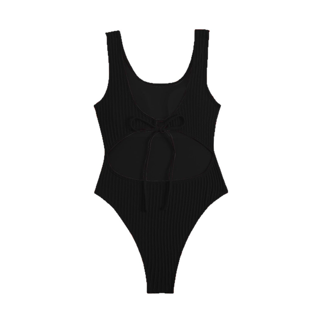 Maillot de bain pour femme à taille haute avec texture côtelée Echo Archiv