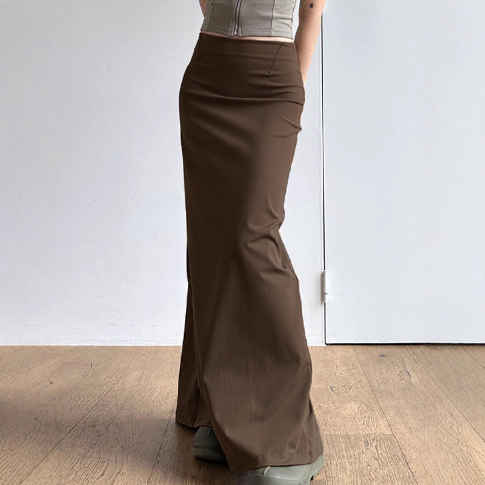 Jupe maxi cintrée pour femmes avec taille haute, coupe droite et fente latérale Echo Archiv