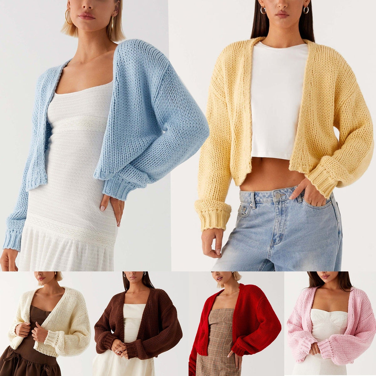Cardigan oversized en grosse maille pour femmes avec col châle et bords côtelés Echoarchiv