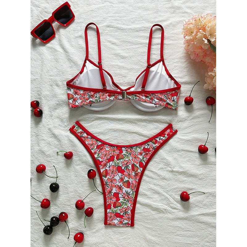 Bikini Push-Up pour femmes avec motifs floraux et bretelles ajustables R&B