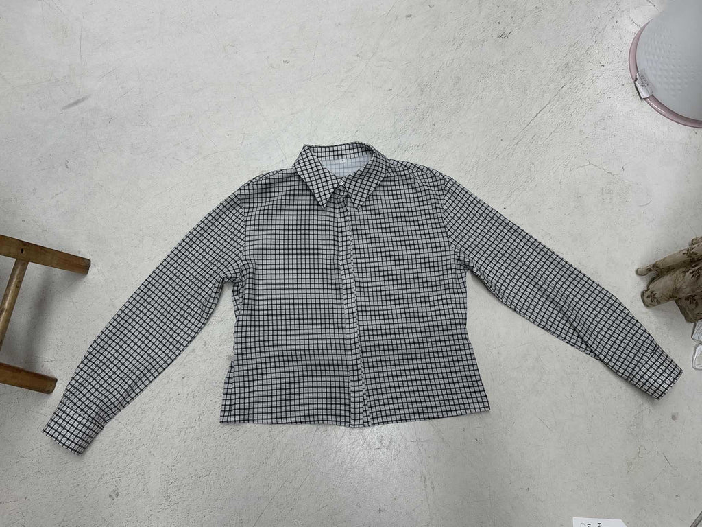 Chemisier à carreaux cintré pour femmes avec patte de boutonnage dissimulée et couture de taille formée Echo Archiv