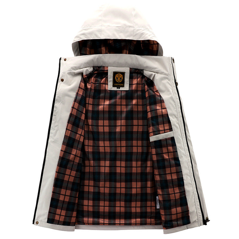 Parka imperméable pour hommes avec capuche, poches utilitaires multiples, poignets renforcés et membrane coupe-vent Echo Archiv