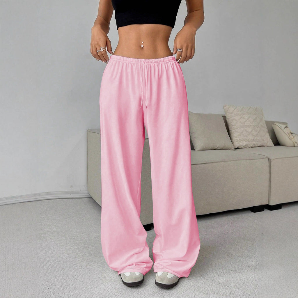Pantalon Palazzo-Jogger taille haute pour femmes avec ceinture élastique, cordon de serrage et poches latérales Echo Archiv