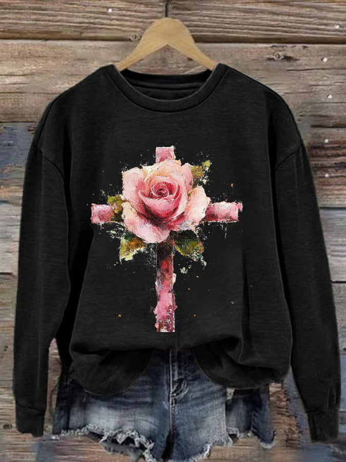 Pull confortable pour femmes avec motif cœur Echoarchiv