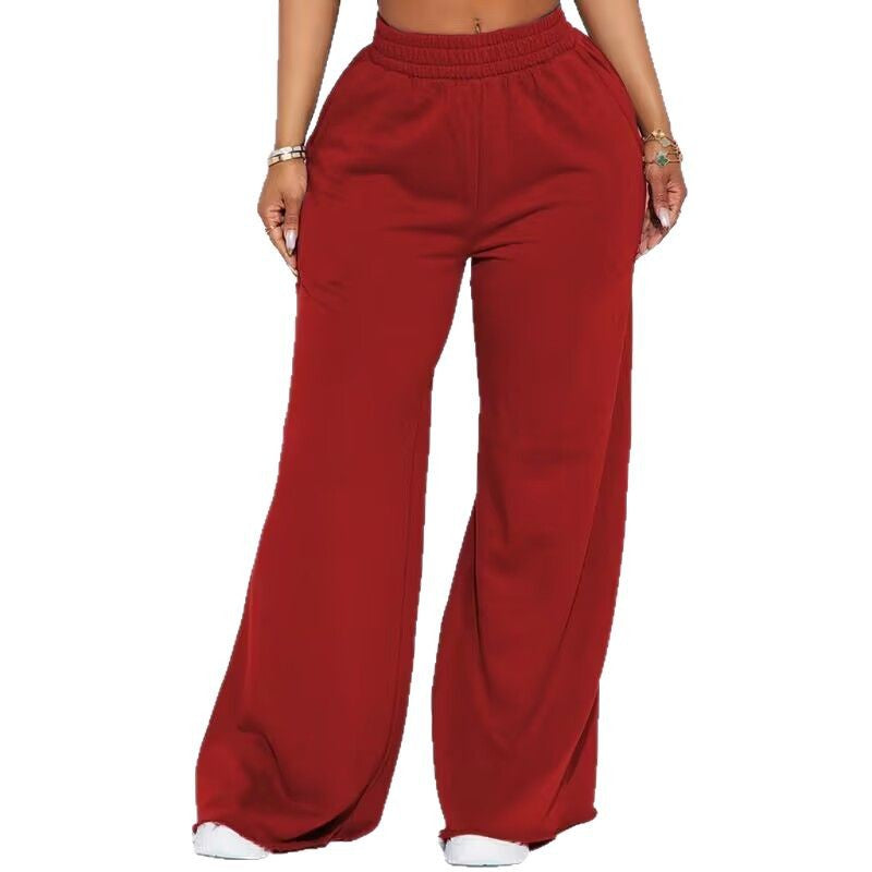 Pantalon Palazzo-Lounge pour femmes taille haute avec ceinture de confort froncée et silhouette large fluide Echo Archiv