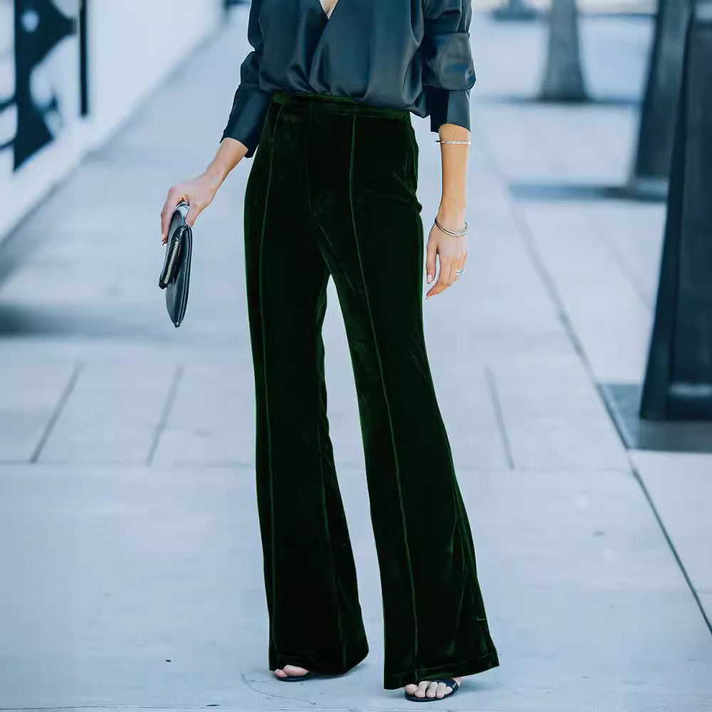 Pantalon Velours Élégant et Doux pour Femmes