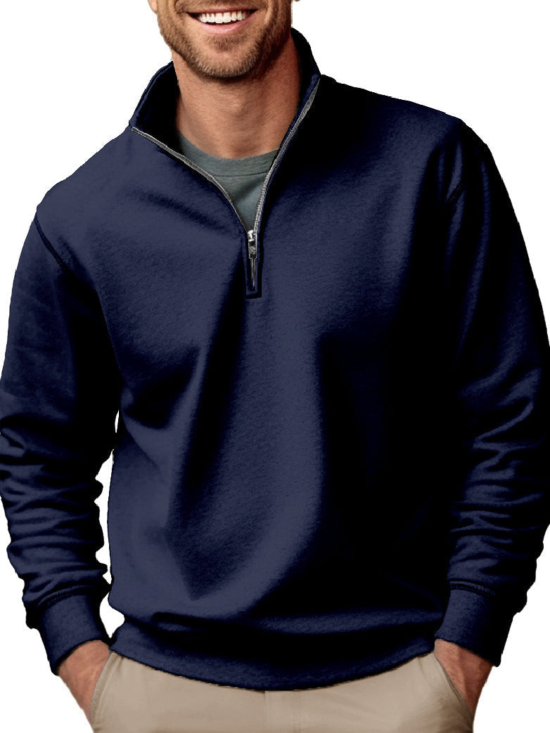 Sweat-shirt pour hommes à demi-zip avec col montant et doublure en polaire douce Echo Archiv
