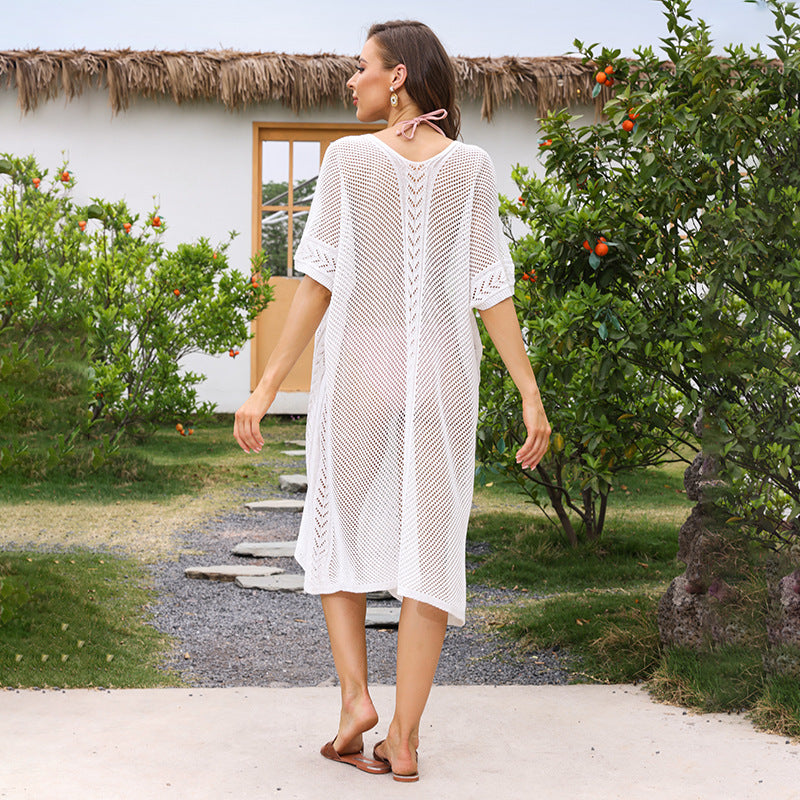 Robe de plage en crochet transparente et élégante pour femmes R&B