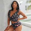 Ensemble de bikini taille haute pour femmes avec design de volants ludique R&B