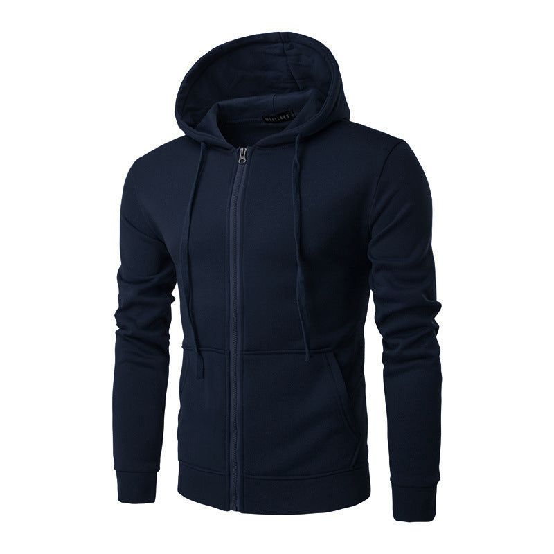 Veste à capuche zippée pour hommes, coupe slim, avec doublure en polaire douce et poches kangourou - Echo Archiv