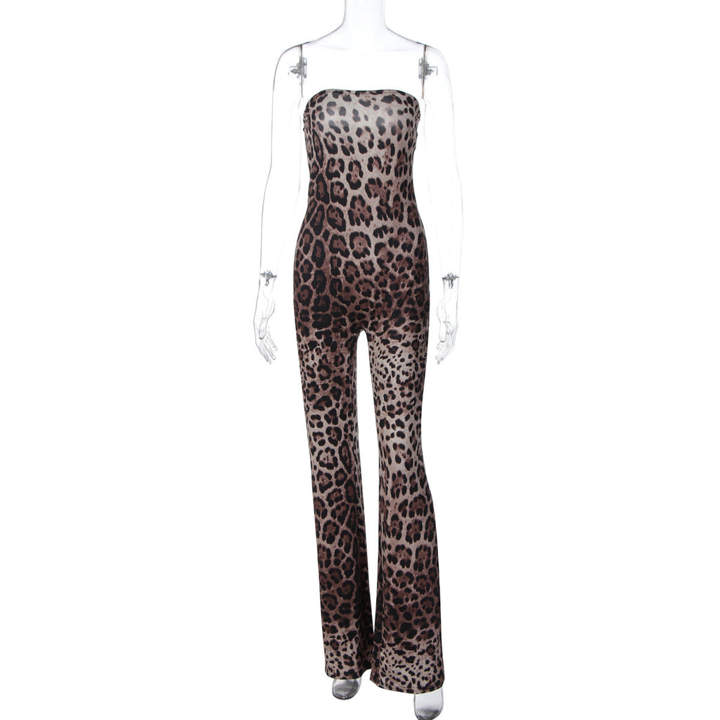 Combinaison All-in-One Femme à la Mode avec Motif Léopard et Coupe Raffinée Heidi-Mode