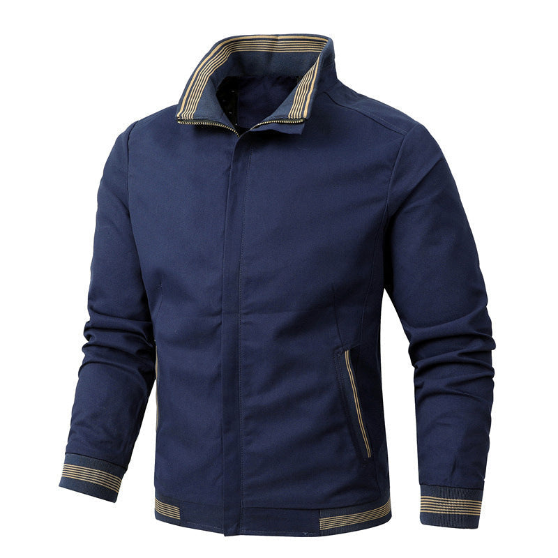 Veste Harrington sportive-urbaine pour hommes avec col montant rayé et patte de boutonnage cachée Echo Archiv