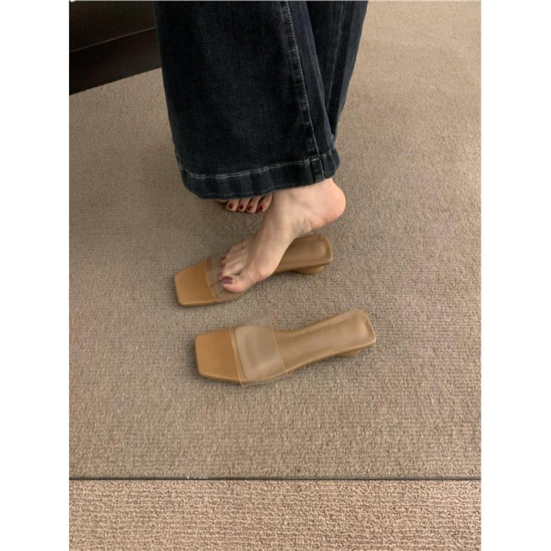 Chaussons transparents élégants pour femmes R&B