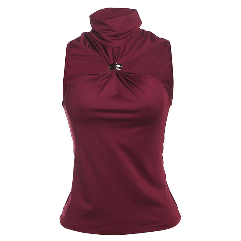 Top élégant pour femmes avec col haut et design épuré Heidi-Mode
