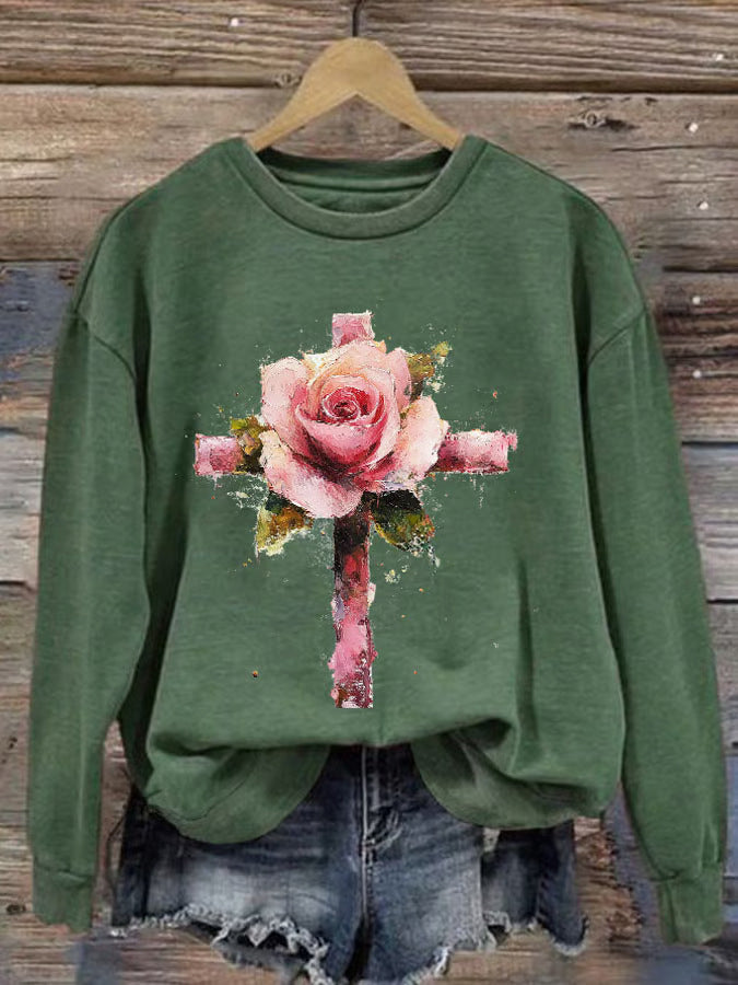 Pull confortable pour femmes avec motif cœur Echoarchiv