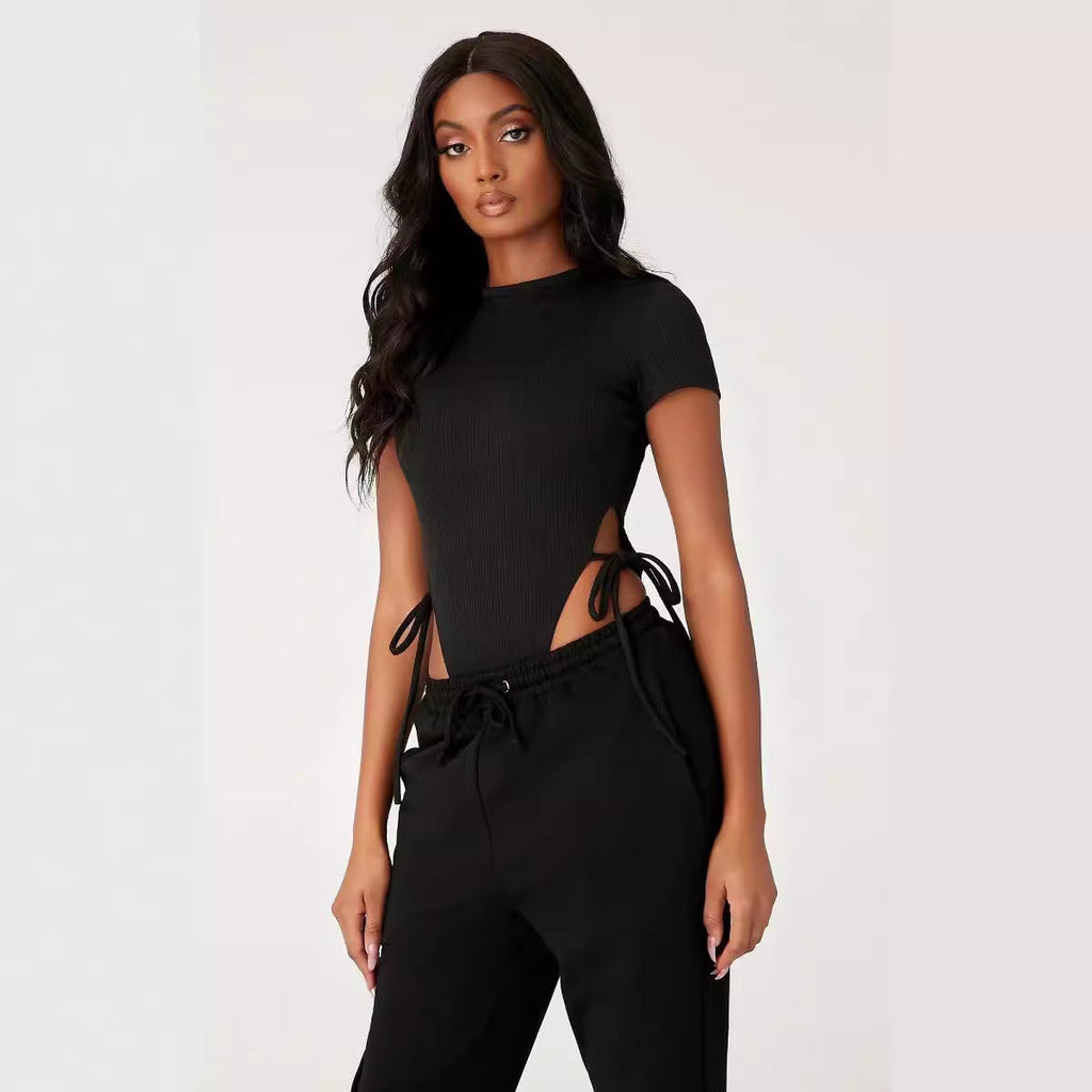 Haut ajusté pour femmes avec volants latéraux R&B