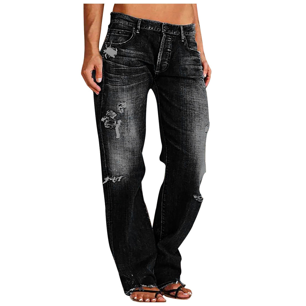 Jeans pour femmes larges déchirés taille haute Relaxed Fit avec ourlet effiloché Echo Archiv