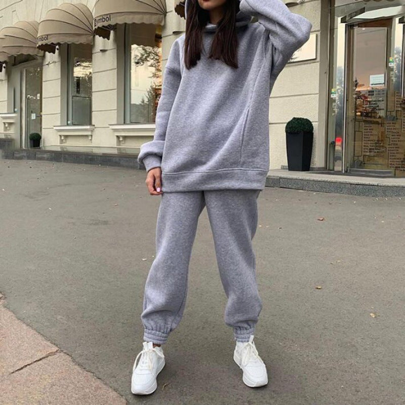 Ensemble Sweat à Capuche Oversize et Pantalon de Jogging pour Femmes avec Intérieur en Fleece et Poignets Élastiques Echo Archive